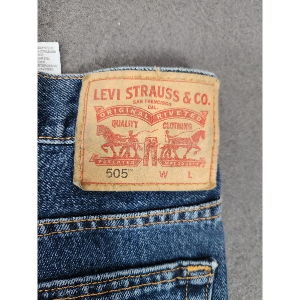 Levis 505 Jeans Men 54x30 Blue Straight Leg Zip Fly Denim Big & Tall Classic NEW